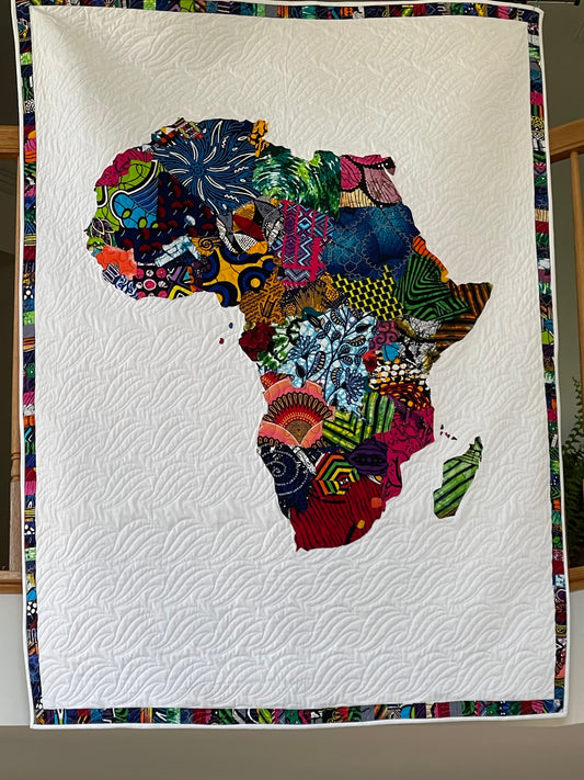 African Map Collage Quilt